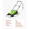 VEVOR Walk-Behind Hand Push Floor Sweeper, Manual Floor Sweeper Non-Electric with 25.6" Sweeping Width, 5 Gallons Waste Container & Adjustable Folding Handle for Yards Walkways Patios Garages - Green