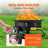 VEVOR Propane Fire Pit, 19-Inch Diameter Outdoor Portable Gas Fire Pit with Cover & Lava Rocks, Adjustable Flame Height Camping Firepit for Heating, Lighting, Gathering, 58,000 BTU, Black