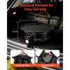 VEVOR Propane Fire Pit 19-Inch, 53,000 BTU Portable Gas Fire Pit, with Grill Grate & Lava Rocks, Adjustable Flame, Folding Legs,Smokeless Outdoor Firebowl for Camping, Patio, Backyard, Deck, RV, Black