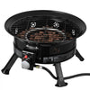 VEVOR Propane Fire Pit 19-Inch, 53,000 BTU Portable Gas Fire Pit, with Grill Grate & Lava Rocks, Adjustable Flame, Folding Legs,Smokeless Outdoor Firebowl for Camping, Patio, Backyard, Deck, RV, Black