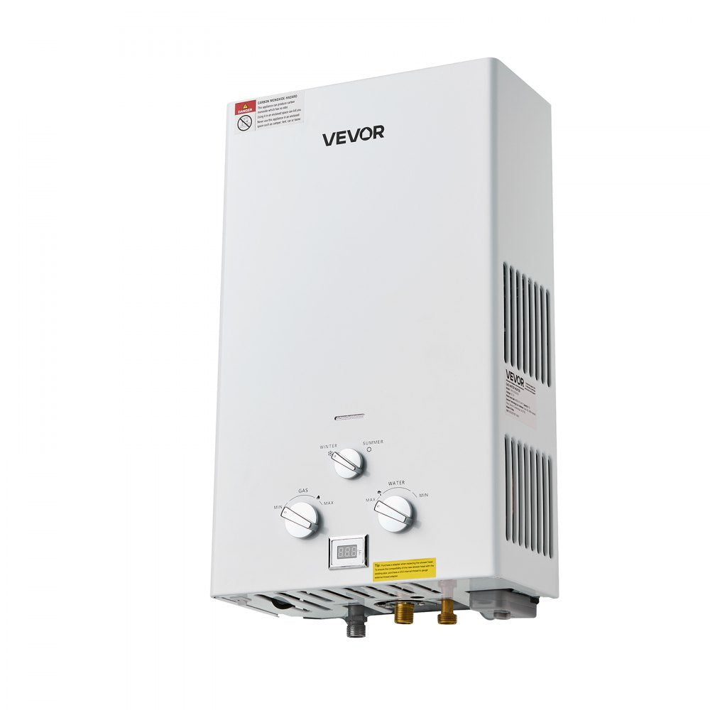 VEVOR Portable Propane Water Heater, 10L Tankless Outdoor Water Heater, 68000 BTU 2.64 GPM Instant Hot Water, with Accessory Set + Regulator for RV Camping Trips Cabins Barns
