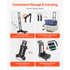 VEVOR Folding Hand Truck, 290 lbs Load Capacity, Collapsible Luggage Cart with 4 Wheels, 2 Elastic Ropes & Expandable Base, Utility Dolly Platform Cart for Airport Travel Luggage Office Moving, Black