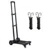 VEVOR Folding Hand Truck, 290 lbs Load Capacity, Collapsible Luggage Cart with 4 Wheels, 2 Elastic Ropes & Expandable Base, Utility Dolly Platform Cart for Airport Travel Luggage Office Moving, Black