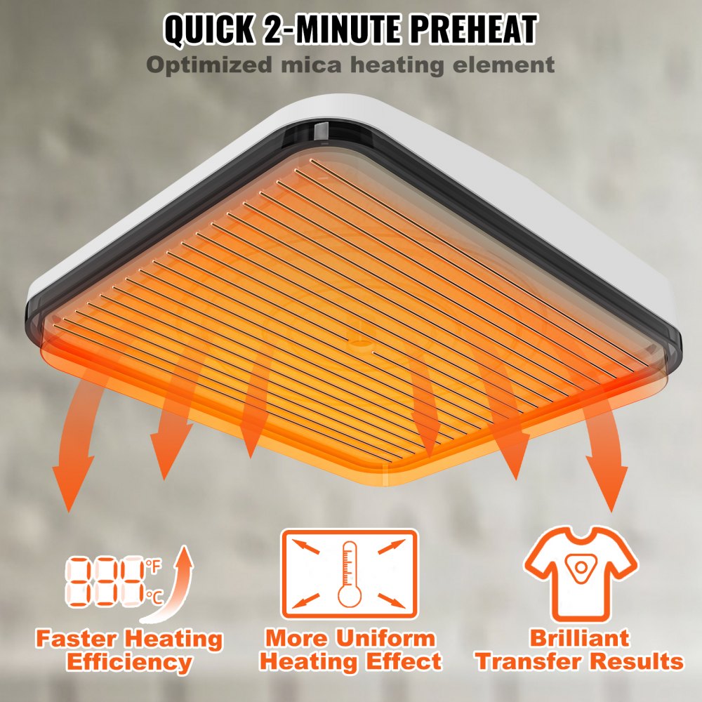 VEVOR Heat Press Machine,10"x12" Portable Shirt Printing Multifunctional Sublimation Transfer Heat Press Machine PTFE Coated, Easy Iron-on Press for T-shirts/Bags/Pillows/HTV Vinyl Projects