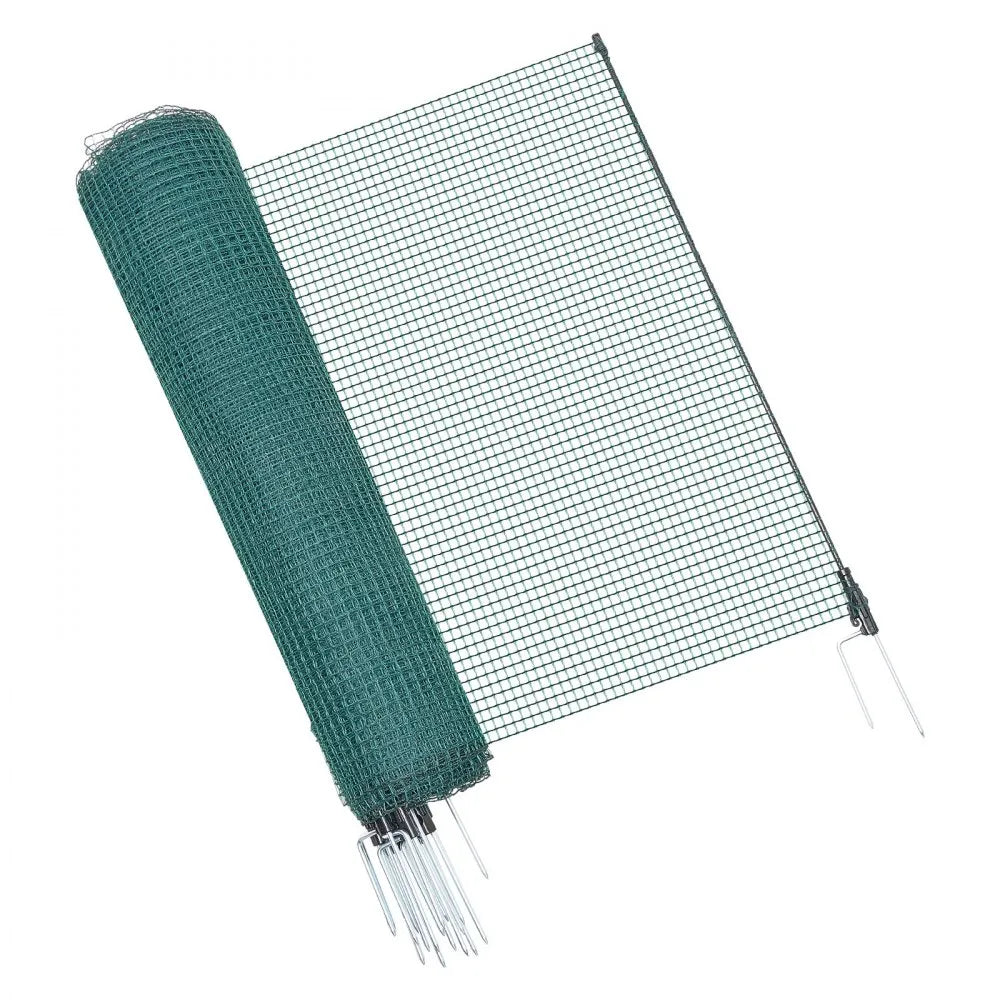 VEVOR Temporary Fence with Posts, 3.9 x 98.4 FT Plastic Mesh Fencing, Garden Safety Fences Netting with Double-Spike Stakes & Guy Ropes, Temporary Fence for Dogs, Chickens, Plants, Outdoor Yards