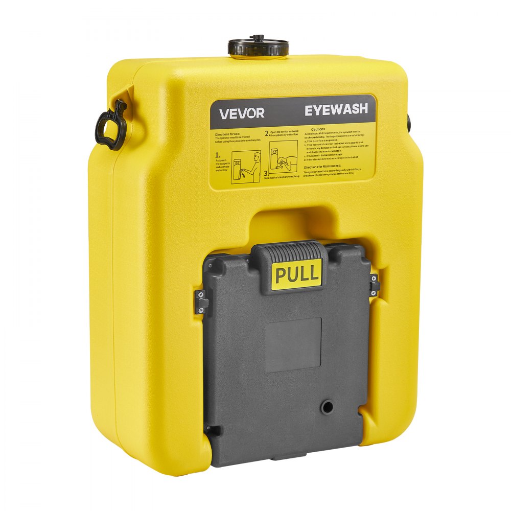 VEVOR Portable Eye Wash Station 14 Gal, OSHA-Approved Eyewash Station Wall-Mounted/On Flat Surface, Emergency Eye Wash Unit with 2 Sprays, First Aid Eyewash Units for Schools, Labs, Factories, Yellow