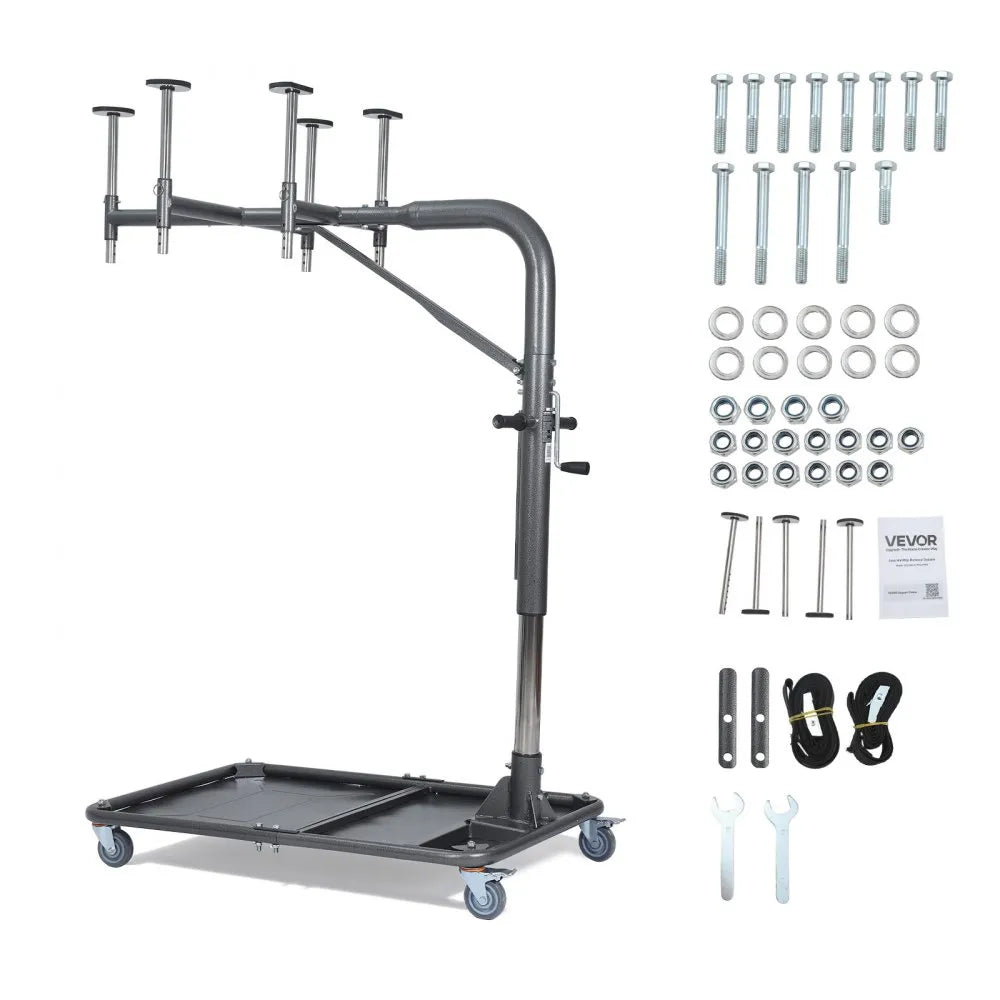 VEVOR Hard Top Remover Lift, 220 lbs, Jeep Hardtop Removal and Storage System, Quick & Easy One-Person Operation, Adjustable Height, for Jeep Wrangler YJ, TJ, JK, JL, 4XE, Ford Bronco 4 Door & 6 Gen+