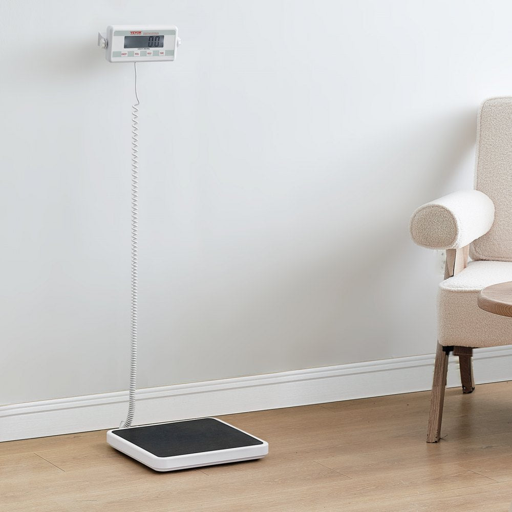 VEVOR Portable Medical Scale, Professional Digital Physician Scale for Weighing - with Anti-Slip Mat, 2 Units (kg/lb), Hold & Tare Function, 550LBS Capacity Physician Wight Scale for Gym Home Hospital