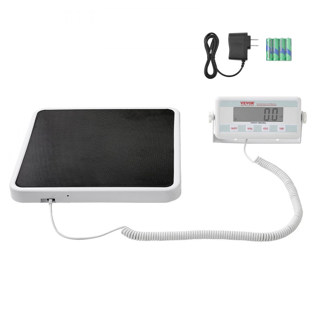 VEVOR Portable Medical Scale, Professional Digital Physician Scale for Weighing - with Anti-Slip Mat, 2 Units (kg/lb), Hold & Tare Function, 550LBS Capacity Physician Wight Scale for Gym Home Hospital