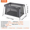 VEVOR Baby Travel Crib and Play Yard, Folding Baby Playpen with Zipper Gate & Soft Mattress, Portable Toddler Crib with Breathable Mesh, Travel Bag, Indoor/Outdoor Kids Activity Center for 0-36 Months