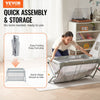 VEVOR Baby Travel Crib and Play Yard, Folding Baby Playpen with Soft Mattress Pad, Portable Toddlers Crib with Breathable Mesh and Travel Bag, Indoor/Outdoor Kid Activity Center for 0-36 Months Babies