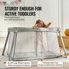 VEVOR Baby Travel Crib and Play Yard, Folding Baby Playpen with Soft Mattress Pad, Portable Toddlers Crib with Breathable Mesh and Travel Bag, Indoor/Outdoor Kid Activity Center for 0-36 Months Babies