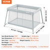 VEVOR Baby Travel Crib and Play Yard, Folding Baby Playpen with Soft Mattress Pad, Portable Toddlers Crib with Breathable Mesh and Travel Bag, Indoor/Outdoor Kid Activity Center for 0-36 Months Babies