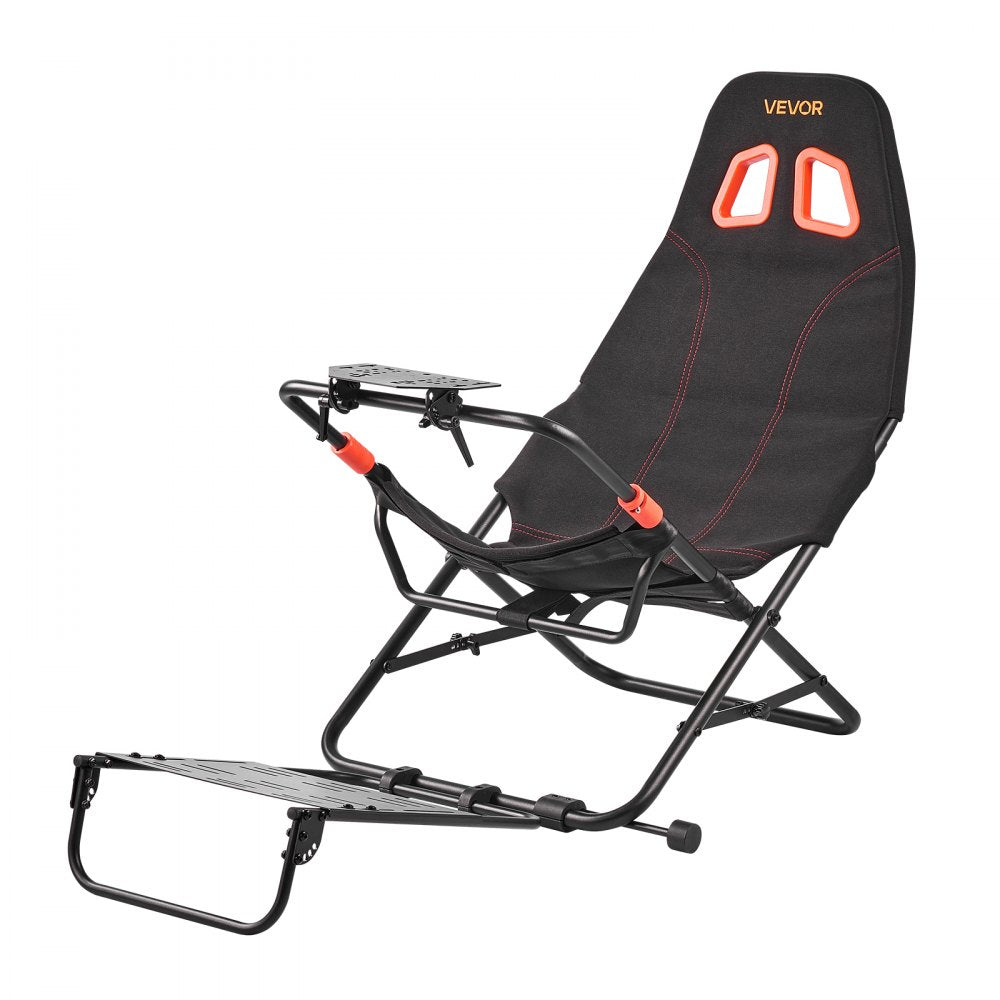 VEVOR Portable Racing Wheel Stand, Foldable & Adjustable Steering Sim Wheel Stand, 18.5 in Seat Inner Width, Compatible with Logitech G923/G920/G29, Thrustmaster T248P, Fanatec, Hori, Mad Catz, Black