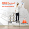 VEVOR Work Platform, 3 Gear Adjustable Height, Folding Alloy Steel Step Ladder, Portable Scaffolding Platform, 400 lb Load Capacity, Non-Slip Rubber Feet, Drywall Painting Stool, for Cleaning &Washing