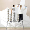VEVOR Work Platform, 4 Gear Adjustable Height, Folding Alloy Steel Step Ladder, Portable Scaffolding Platform, 800 lb Load Capacity, Non-Slip Rubber Feet, Drywall Painting Stool, Cleaning & Washing