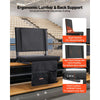 VEVOR Stadium Seat, Folding Bleacher Chair with Back Support and Thick Cushion, Padded Stadium Seat for Bleacher Includes Shoulder Strap, Hooks, Cup Holder, and Side Pocket, Black Bleachers Chair
