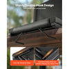 VEVOR Stadium Seat, Folding Bleacher Chair with Back Support and Thick Cushion, Padded Stadium Seat for Bleacher Includes Shoulder Strap, Hooks, Cup Holder, and Side Pocket, Black Bleachers Chair
