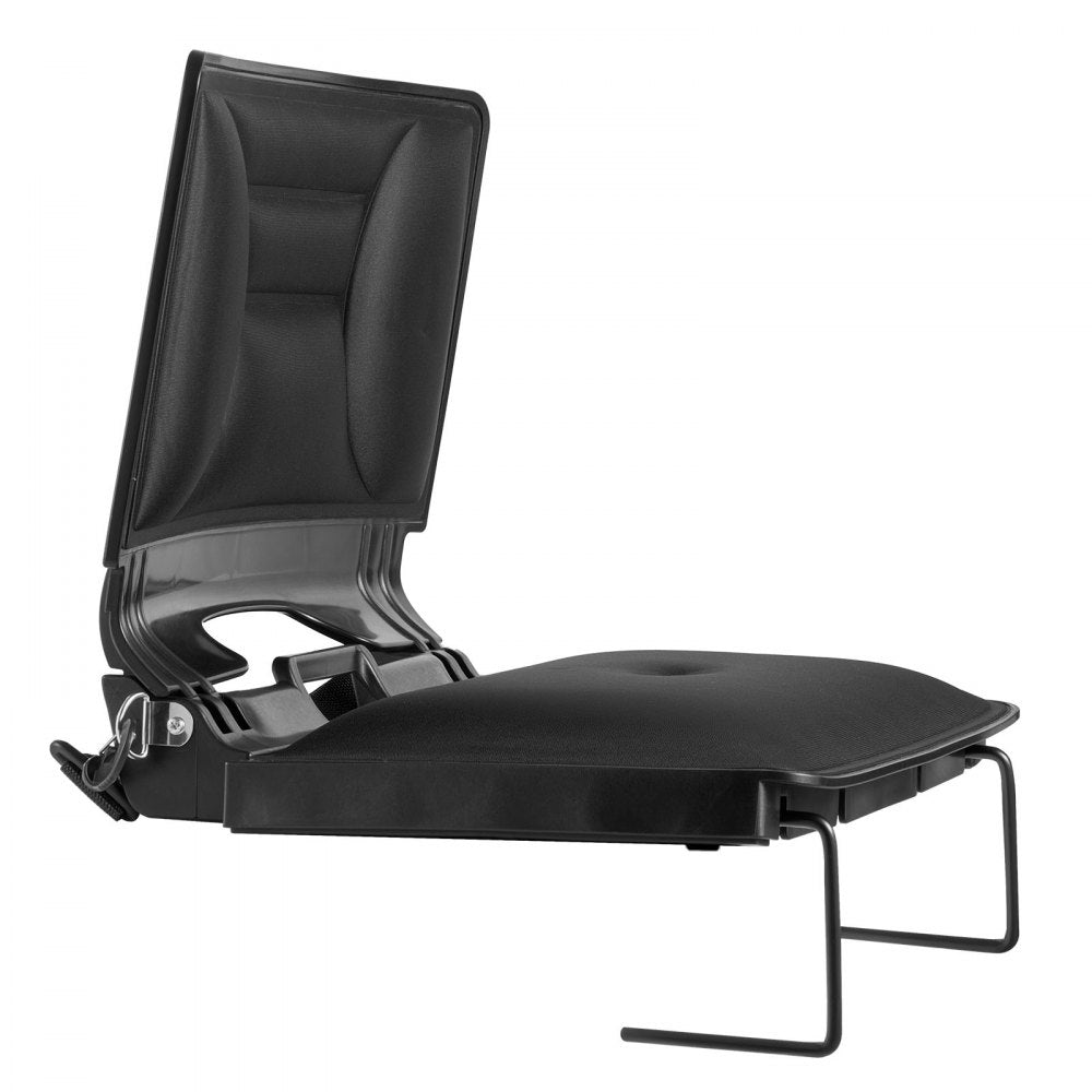 VEVOR Stadium Seat, Folding Bleacher Chair with Back Support and Thick Cushion, Padded Stadium Seat for Bleacher Includes Shoulder Strap, Hooks, Cup Holder, Lycra Material, Side Pocket, PP Material