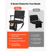 VEVOR Stadium Seat, Portable Bleacher Seat with Armrest, Back Support and Thick Cushion, Bench Chair for Bleacher Includes Shoulder Strap, Hooks, Cup Holder, Black Football Bleachers Seats, 1PCS