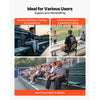 VEVOR Stadium Seat, Portable Bleacher Seat with Armrest, Back Support and Thick Cushion, Bench Chair for Bleacher Includes Shoulder Strap, Hooks, Cup Holder, Black Football Bleachers Seats, 1PCS