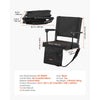 VEVOR Stadium Seat, Portable Bleacher Seat with Armrest, Back Support and Thick Cushion, Bench Chair for Bleacher Includes Shoulder Strap, Hooks, Cup Holder, Black Football Bleachers Seats, 1PCS