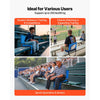 VEVOR Stadium Seat, Folding Bleacher Chair with Back Support and Thick Cushion, Padded Stadium Seat for Bleacher Includes Shoulder Strap, Hooks, Cup Holder, and Side Pocket, Blue Bleachers Chair
