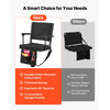 VEVOR Stadium Seat, Portable Bleacher Seat with Armrest, Back Support and Thick Cushion, Bench Chair for Bleacher Includes Shoulder Strap, Hooks, Cup Holder, Black Football Bleachers Seats, 2PCS