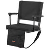 VEVOR Stadium Seat, Portable Bleacher Seat with Armrest, Back Support and Thick Cushion, Bench Chair for Bleacher Includes Shoulder Strap, Hooks, Cup Holder, Black Football Bleachers Seats, 2PCS
