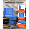 VEVOR Stadium Seat, Folding Bleacher Seat with Back Support & Thick Cushion, Padded Stadium Seats for Bleacher Includes Shoulder Strap, Hooks, Cup Holder, and Side Pocket, Blue Bleachers Chair