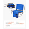 VEVOR Stadium Seat, Folding Bleacher Seat with Back Support & Thick Cushion, Padded Stadium Seats for Bleacher Includes Shoulder Strap, Hooks, Cup Holder, and Side Pocket, Blue Bleachers Chair