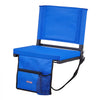 VEVOR Stadium Seat, Folding Bleacher Seat with Back Support & Thick Cushion, Padded Stadium Seats for Bleacher Includes Shoulder Strap, Hooks, Cup Holder, and Side Pocket, Blue Bleachers Chair