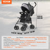 VEVOR Lightweight Stroller, Compact Easy Fold MultiPosition Recline Canopy Backrest, Carbon Steel Frame, Large Storage Basket,Cup Holder, Umbrella Toddler Baby Stroller for Travel, Light Gray/Black