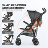 VEVOR Lightweight Stroller, Compact Easy Fold MultiPosition Recline Canopy Backrest, Carbon Steel Frame, Large Storage Basket, Umbrella Toddler Baby Stroller for Travel and More, Black/White
