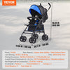 VEVOR Lightweight Stroller, Compact Easy Fold MultiPosition Recline Canopy Backrest, Carbon Steel Frame, Large Storage Basket, Umbrella Toddler Baby Stroller for Travel and More, Black/Blue