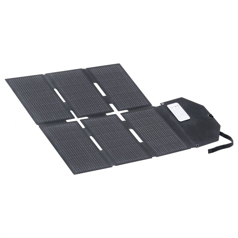 VEVOR 60W Foldable Solar Panel Charger, 16BB N-Type Monocrystalline Solar Panel 24% Efficiency, Lightweight Portable with MC4 Output, Type-C, USB-A & DC Ports for Power Stations Camping Hiking