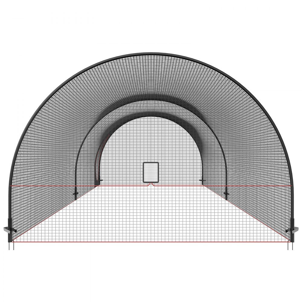 VEVOR Baseball Batting Cage, Softball and Baseball Batting Cage Net and Frame, Practice Portable Cage Net with Carry Bag, Heavy Duty Enclosed Pitching Cage, for Backyard Batting Hitting Training, 22FT