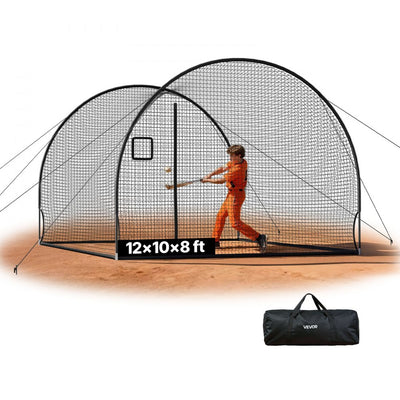 Vevor Baseball Batting Cage 12' x 10.2' x 7.6' Freestanding Hitting Net New