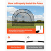 VEVOR Baseball Batting Cage, 12.0 x 10.2 x 7.6 FT Freestanding Portable Batting Cage, Hitting Cages with 4-Ply Knotless Polyester & Pitching Machine Opening, Battings Cages Netting for Indoor Outdoor