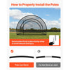 VEVOR Baseball Batting Cage, 22.2 x 12.1 x 7.9 FT Freestanding Portable Batting Cage, Hitting Cages with 4-Ply Knotless Polyester & Pitching Machine Opening, Battings Cages Netting for Indoor Outdoor