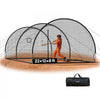 VEVOR Baseball Batting Cage, 22.2 x 12.1 x 7.9 FT Freestanding Hitting Net, for Indoor Outdoor Practice, 4-Ply Knotless Polyester Netting, Pitching Machine Opening, Baseball Hitting Trainer for Team