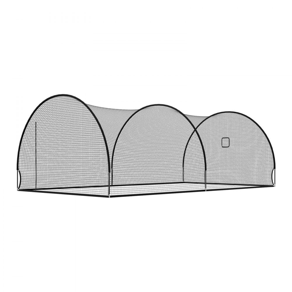 VEVOR Baseball Batting Cage, 22.2 x 12.1 x 7.9 FT Freestanding Hitting Net, for Indoor Outdoor Practice, 4-Ply Knotless Polyester Netting, Pitching Machine Opening, Baseball Hitting Trainer for Team
