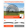 VEVOR Baseball Batting Cage, 33.0 x 12.0 x 9.8 FT Freestanding Hitting Net, for Indoor Outdoor Practice, 4-Ply Knotless Polyester Netting, Pitching Machine Opening, Baseball Hitting Trainer for Team