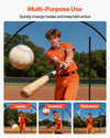 VEVOR Baseball Batting Cage, 40.0 x 12.1 x 10.0 FT Freestanding Portable Batting Cage, Hitting Cages with 4-Ply Knotless Polyester & Pitching Machine Opening, Battings Cages Netting for Indoor Outdoor