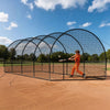 VEVOR Baseball Batting Cage, 40.0 x 12.1 x 10.0 FT Freestanding Hitting Net, for Indoor Outdoor Practice, 4-Ply Knotless Polyester Netting, Pitching Machine Opening, Baseball Hitting Trainer for Team