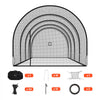 VEVOR Baseball Batting Cage, 40.0 x 12.1 x 10.0 FT Freestanding Hitting Net, for Indoor Outdoor Practice, 4-Ply Knotless Polyester Netting, Pitching Machine Opening, Baseball Hitting Trainer for Team