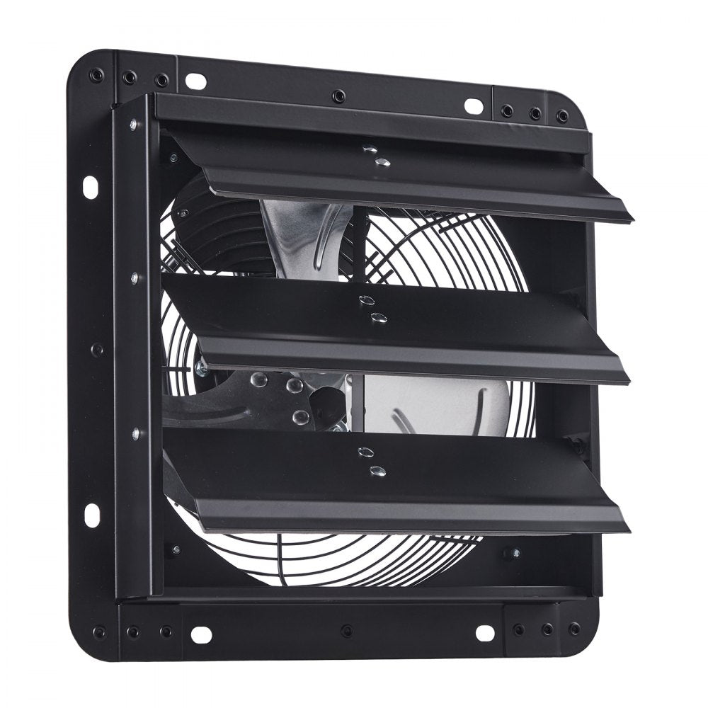 VEVOR 10 inch Shutter Exhaust Fan, Wall Mounted Attic Vent Fan with Variable Speed Controller, 900 CFM, AC Motor, Heavy-duty Steel, Low Noise for Shed, Garage, Greenhouse Ventilation Cooling, Black