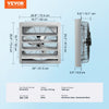 VEVOR 24'' Shutter Exhaust Fan, High-speed 3320 CFM, Aluminum Wall Mount Attic Fan with AC-motor, Ventilation and Cooling for Greenhouses, Garages, Sheds, Shops, FCC