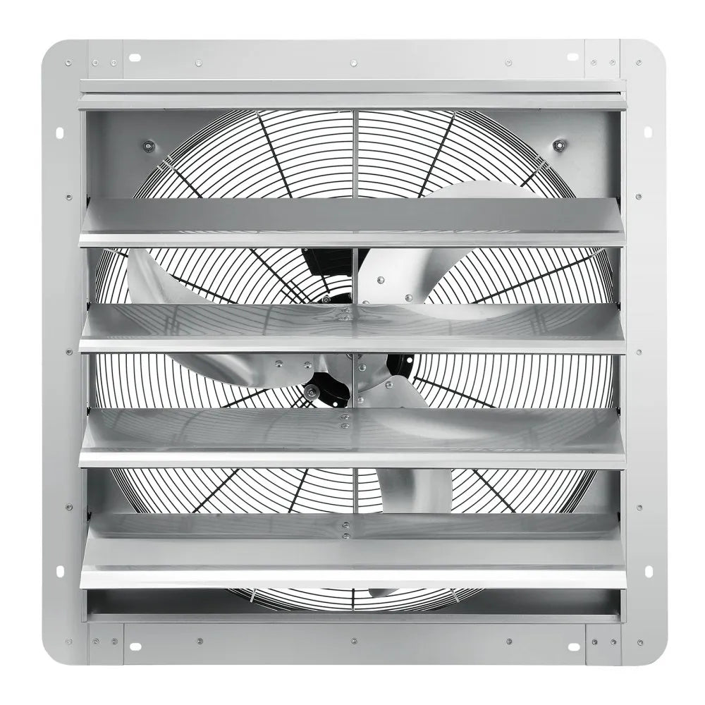 VEVOR 24'' Shutter Exhaust Fan, High-speed 3320 CFM, Aluminum Wall Mount Attic Fan with AC-motor, Ventilation and Cooling for Greenhouses, Garages, Sheds, Shops, FCC