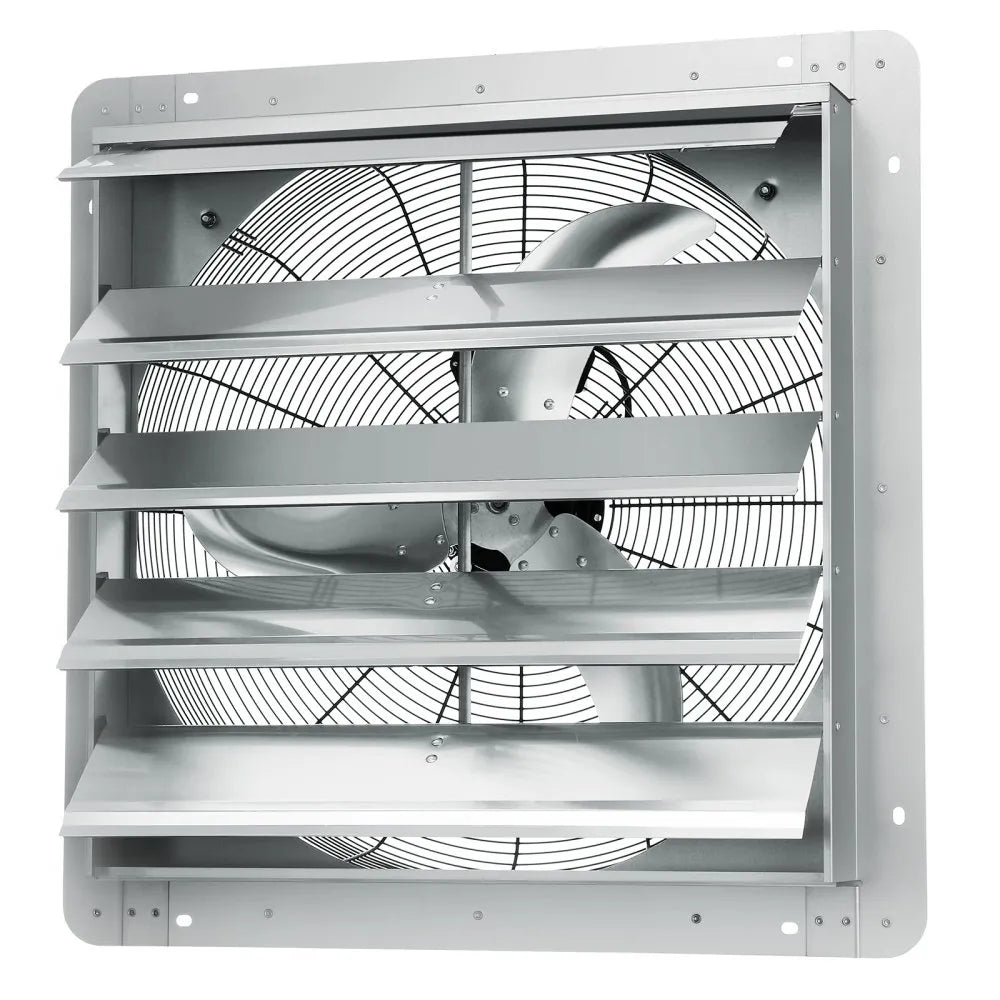 VEVOR 24'' Shutter Exhaust Fan, High-speed 3320 CFM, Aluminum Wall Mount Attic Fan with AC-motor, Ventilation and Cooling for Greenhouses, Garages, Sheds, Shops, FCC